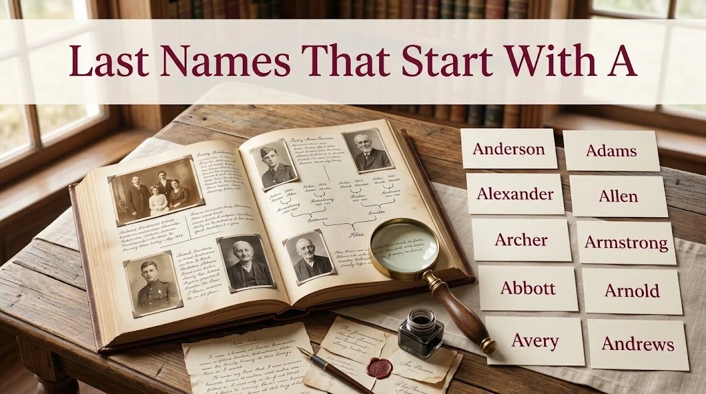 Last Names That Start With A